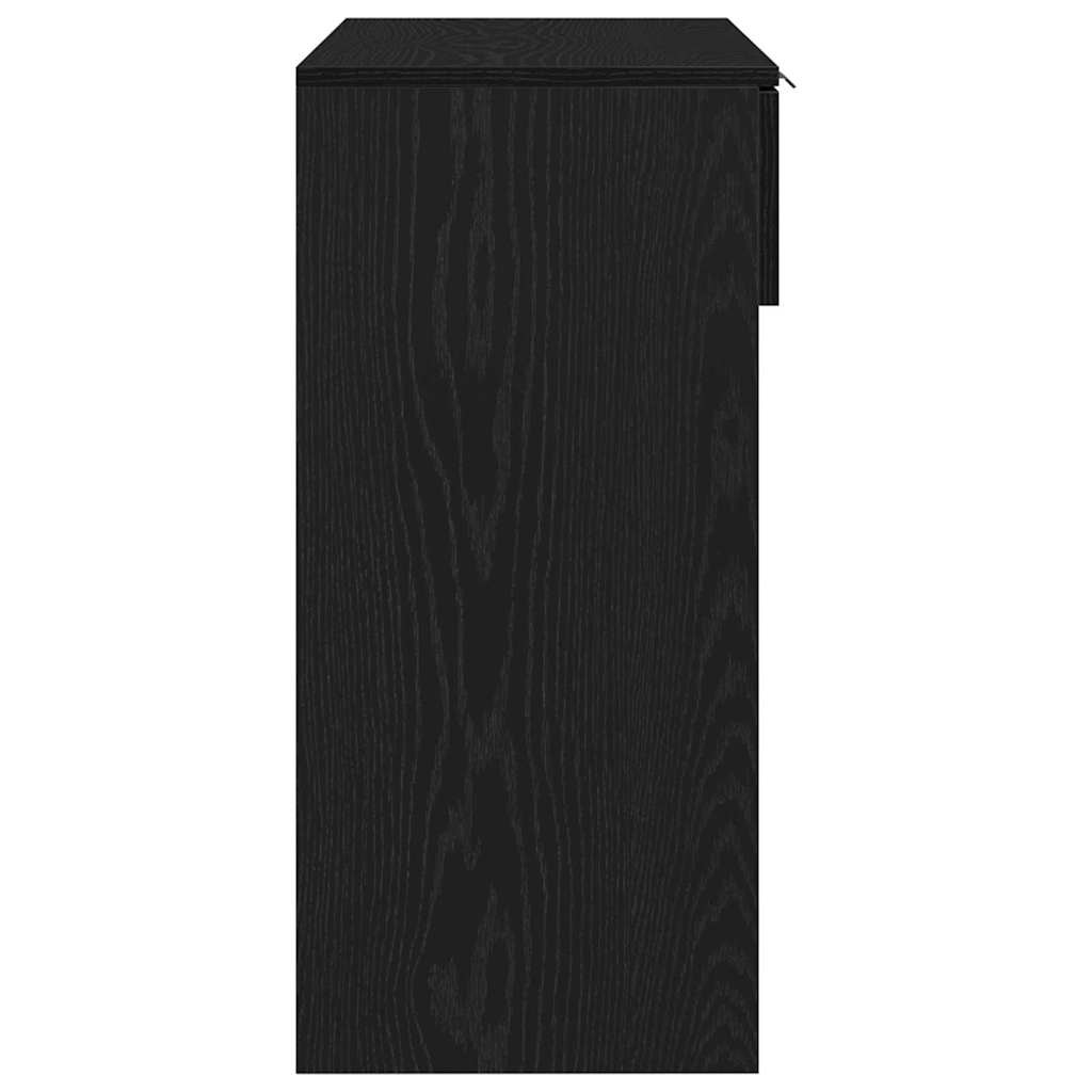 vidaXL Konsola Czarny Dąb 30 x 36 x 75 cm Materiał drewnopochodny