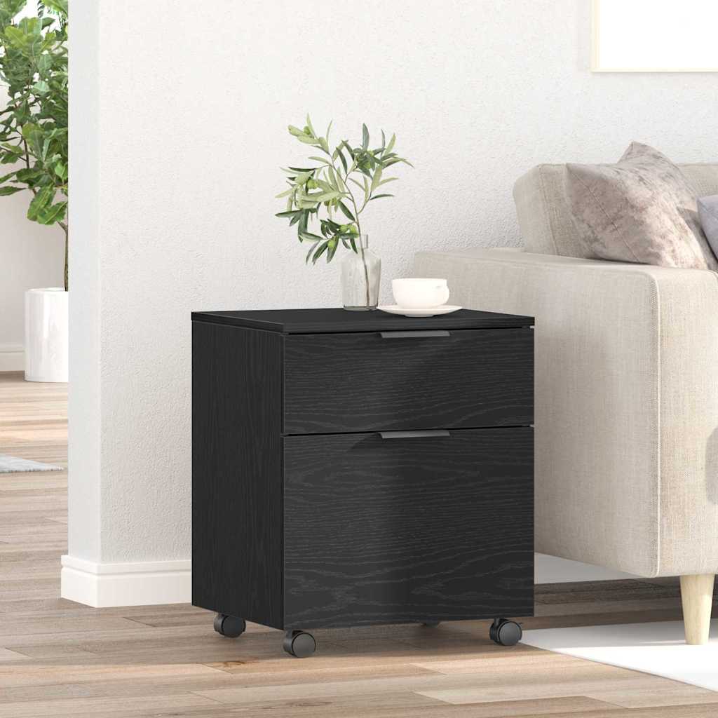 vidaXL Szafka na dokumenty z szufladą Czarny Dąb 45 x 38 x 54 cm