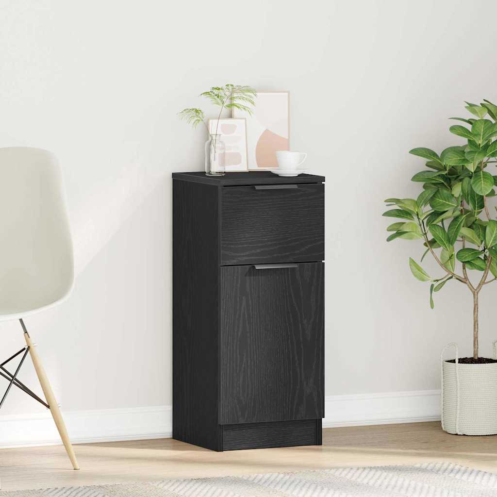 vidaXL Bufet Czarny Dąb 30 x 30 x 70 cm Materiał drewnopochodny