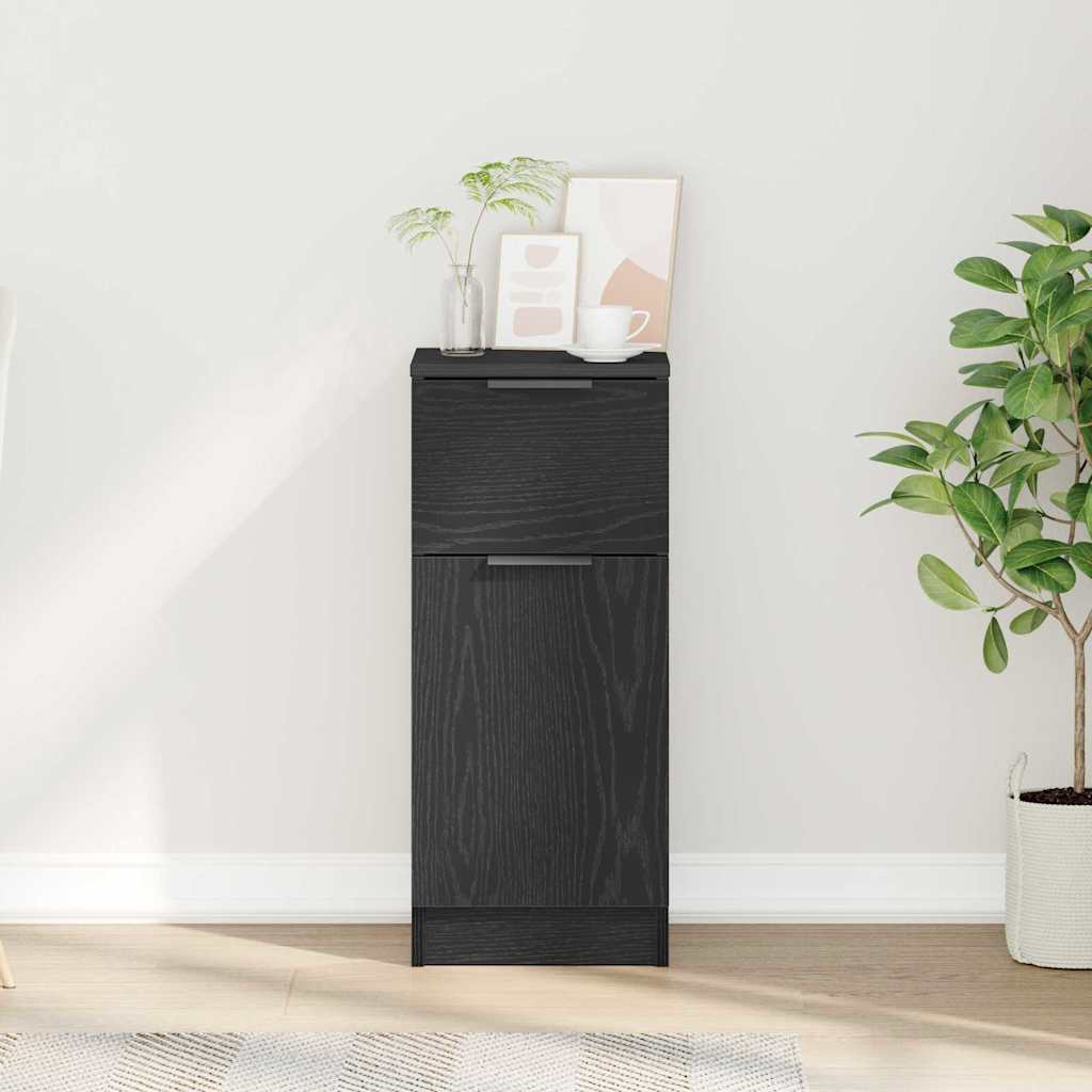 vidaXL Bufet Czarny Dąb 30 x 30 x 70 cm Materiał drewnopochodny