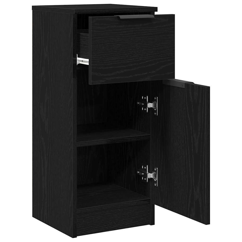 vidaXL Bufet Czarny Dąb 30 x 30 x 70 cm Materiał drewnopochodny