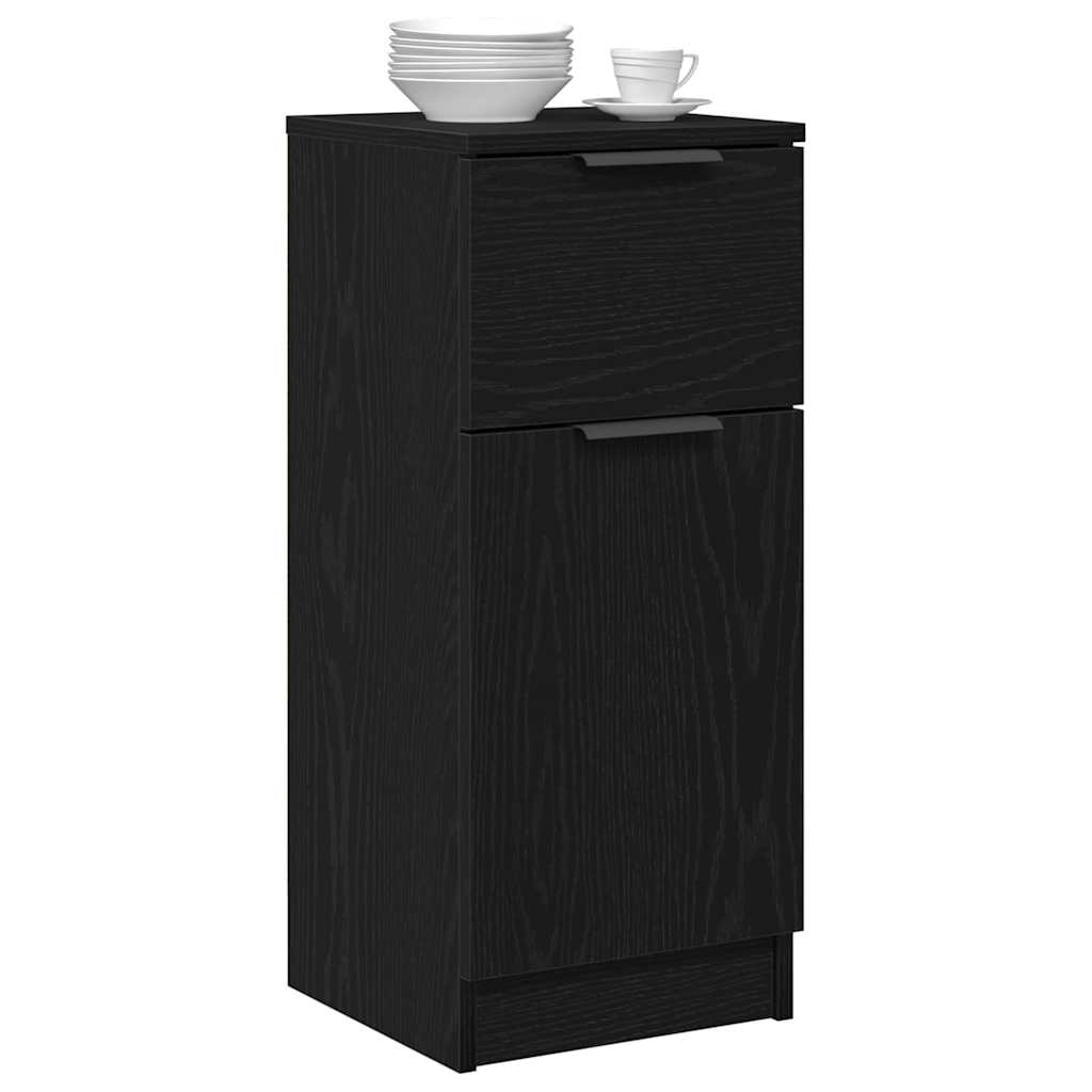 vidaXL Bufet Czarny Dąb 30 x 30 x 70 cm Materiał drewnopochodny