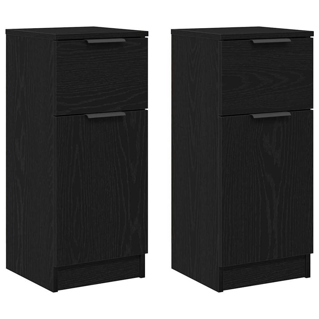 vidaXL Bufet 2 pcs Czarny Dąb 30 x 30 x 70 cm Materiał drewnopochodny