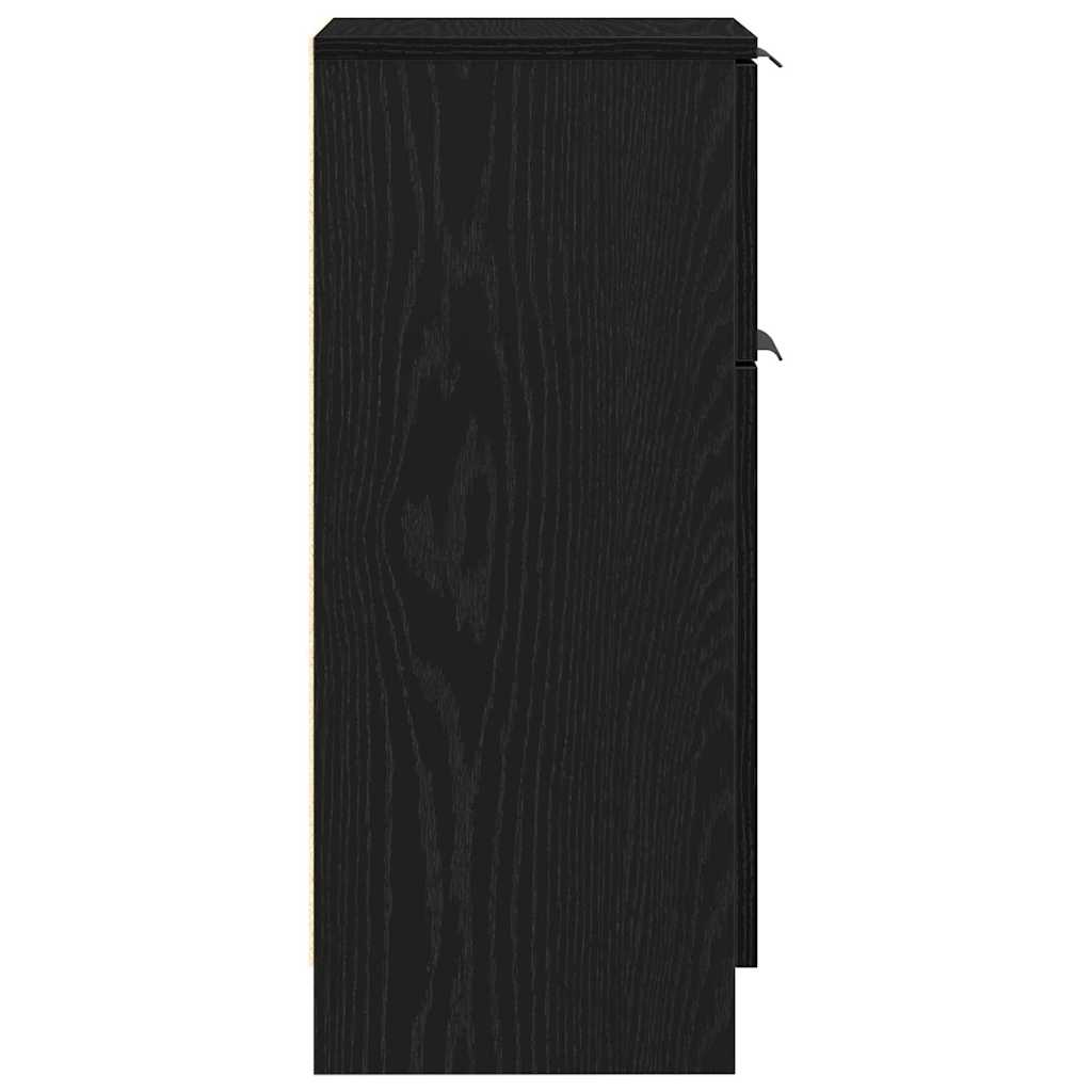 vidaXL Bufet 2 pcs Czarny Dąb 30 x 30 x 70 cm Materiał drewnopochodny