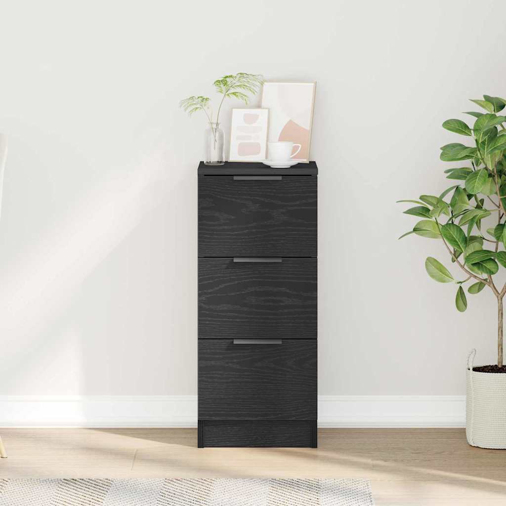 vidaXL Bufet Czarny Dąb 30 x 30 x 70 cm Materiał drewnopochodny