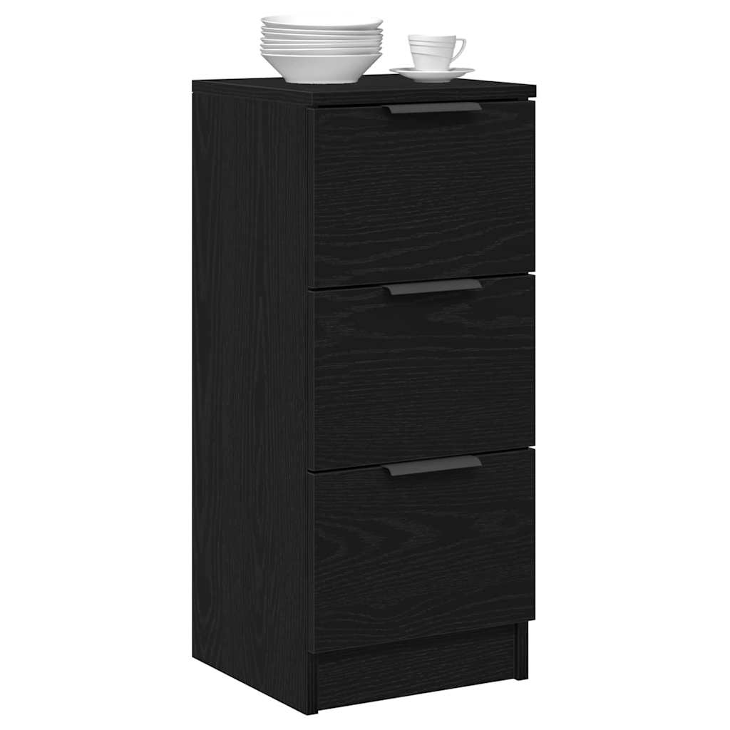 vidaXL Bufet Czarny Dąb 30 x 30 x 70 cm Materiał drewnopochodny