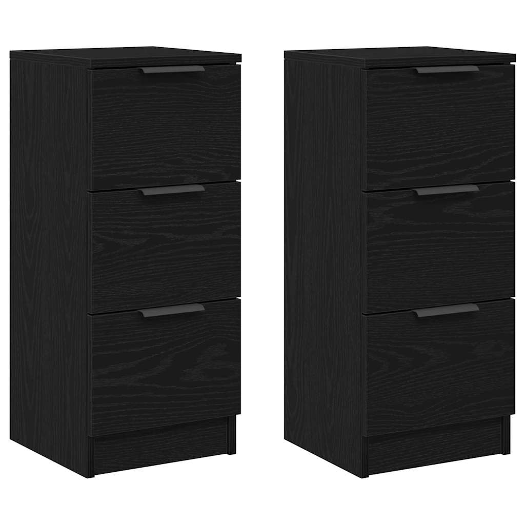 vidaXL Bufet 2 pcs Czarny Dąb 30 x 30 x 70 cm Materiał drewnopochodny