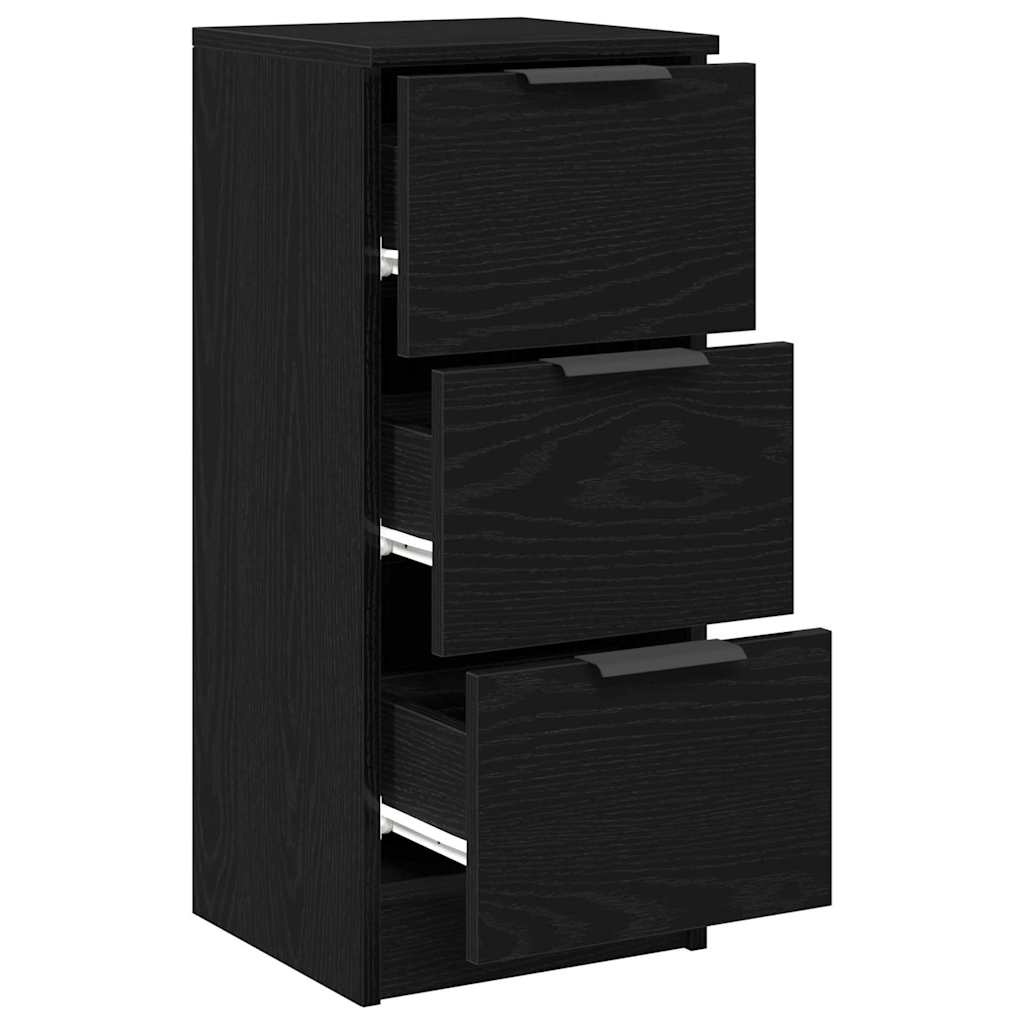 vidaXL Bufet 2 pcs Czarny Dąb 30 x 30 x 70 cm Materiał drewnopochodny