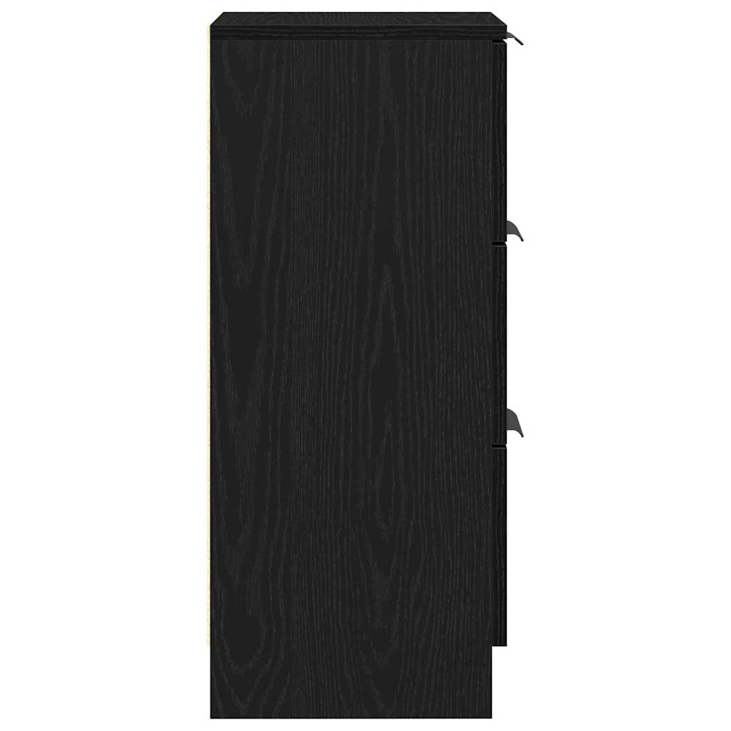 vidaXL Bufet 2 pcs Czarny Dąb 30 x 30 x 70 cm Materiał drewnopochodny