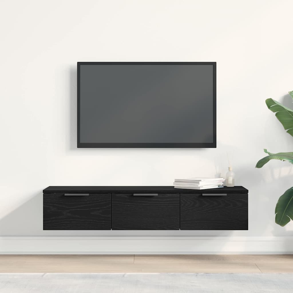 vidaXL Szafka ścienna z szufladą Czarny Dąb 102 x 30 x 20 cm