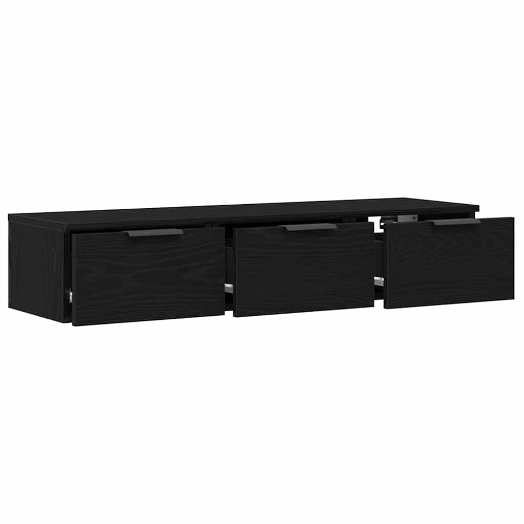vidaXL Szafka ścienna z szufladą Czarny Dąb 102 x 30 x 20 cm
