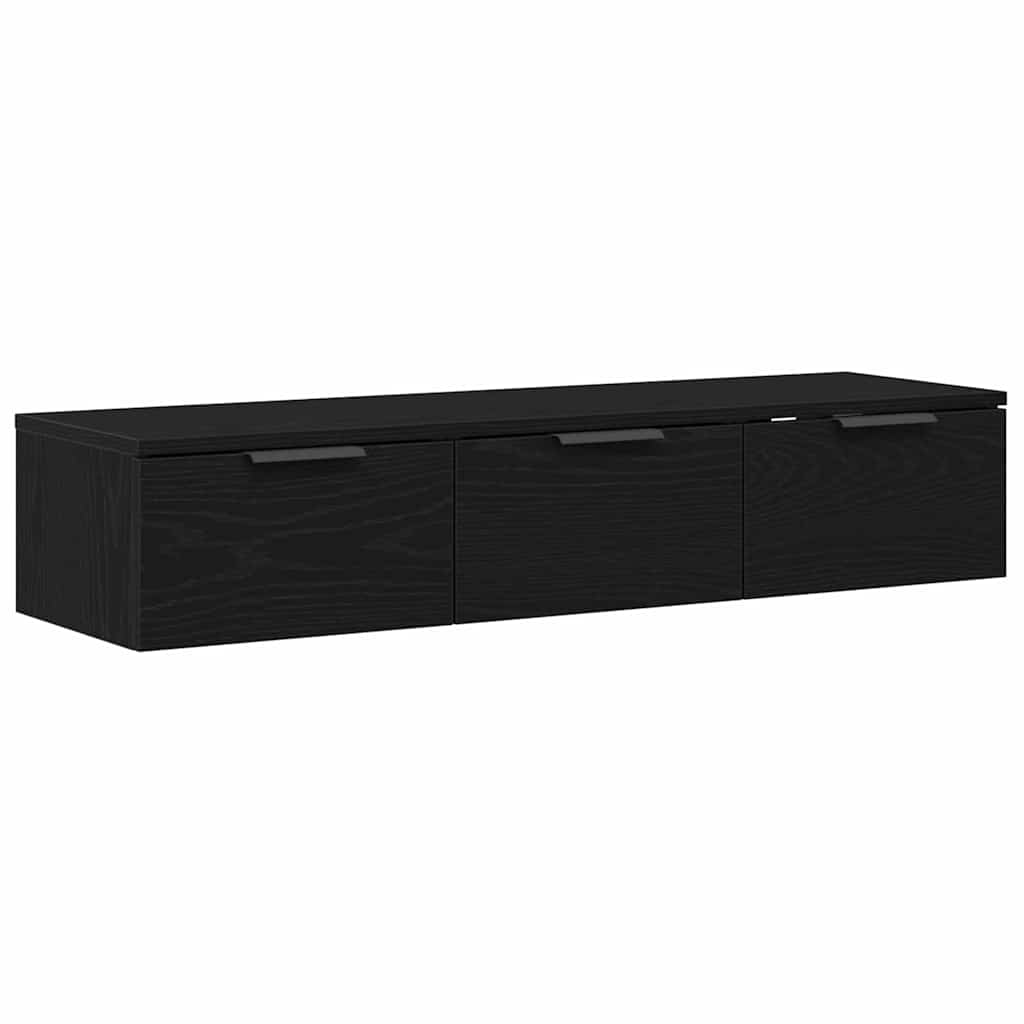 vidaXL Szafka ścienna z szufladą Czarny Dąb 102 x 30 x 20 cm