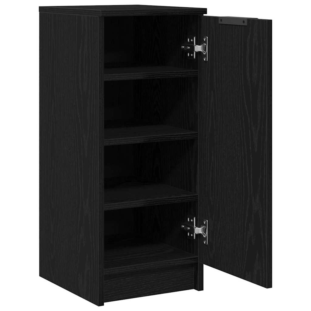 vidaXL Szafka na buty z półką z drzwiami Czarny Dąb 29,5 x 35 x 70 cm