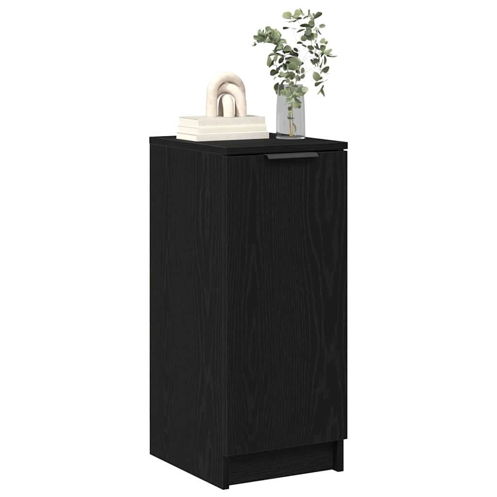 vidaXL Szafka na buty z półką z drzwiami Czarny Dąb 29,5 x 35 x 70 cm