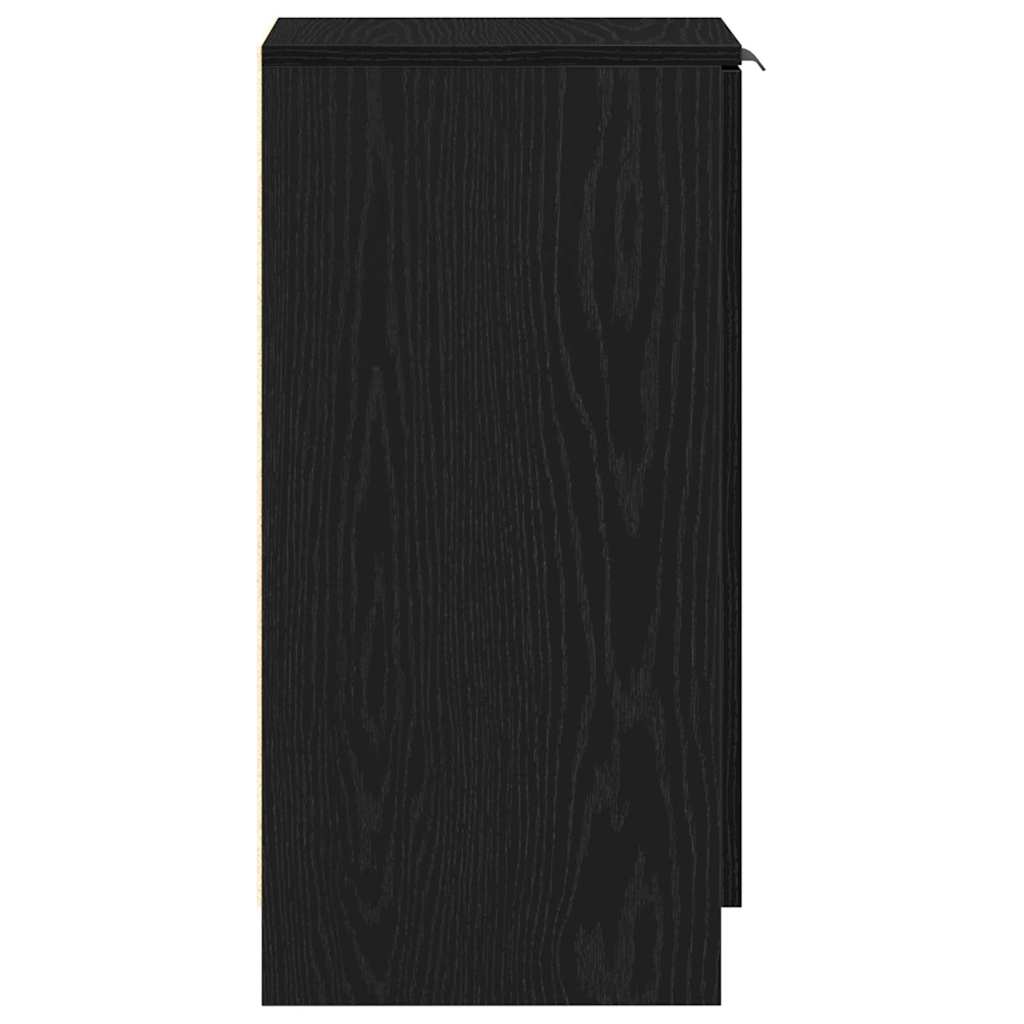 vidaXL Szafka na buty z półką z drzwiami Czarny Dąb 29,5 x 35 x 70 cm