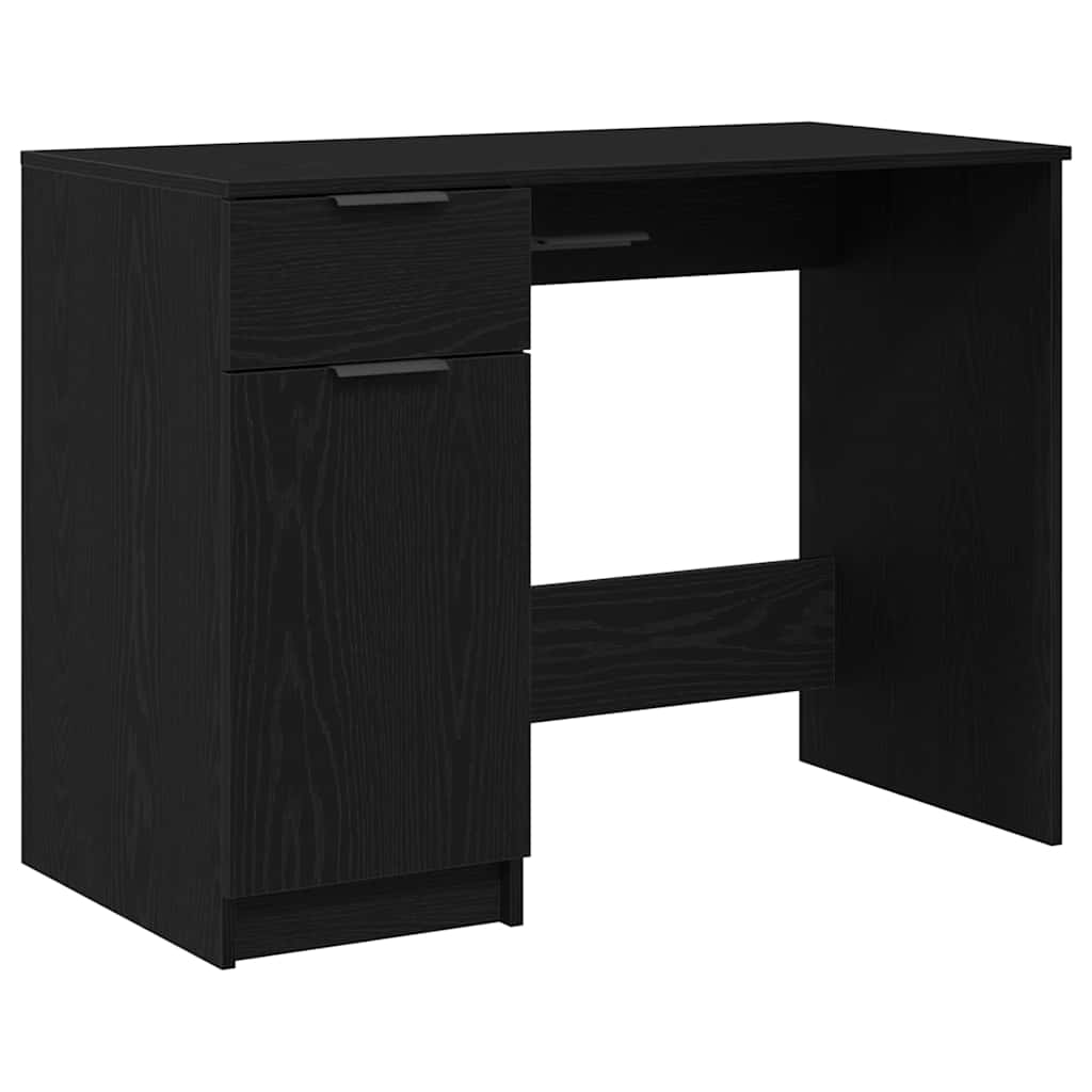 vidaXL Biurko Czarny Dąb 100 x 50 x 75 cm Materiał drewnopochodny