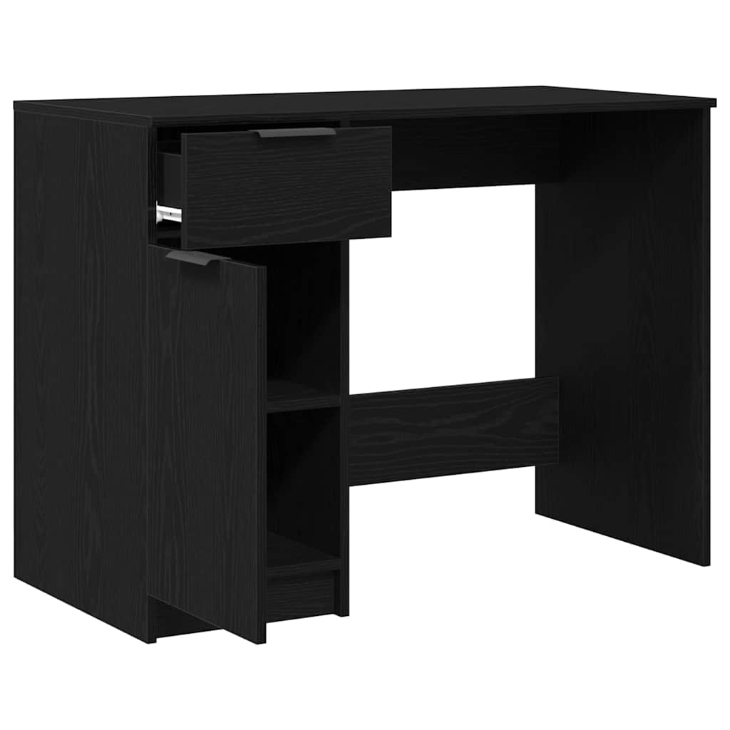 vidaXL Biurko Czarny Dąb 100 x 50 x 75 cm Materiał drewnopochodny