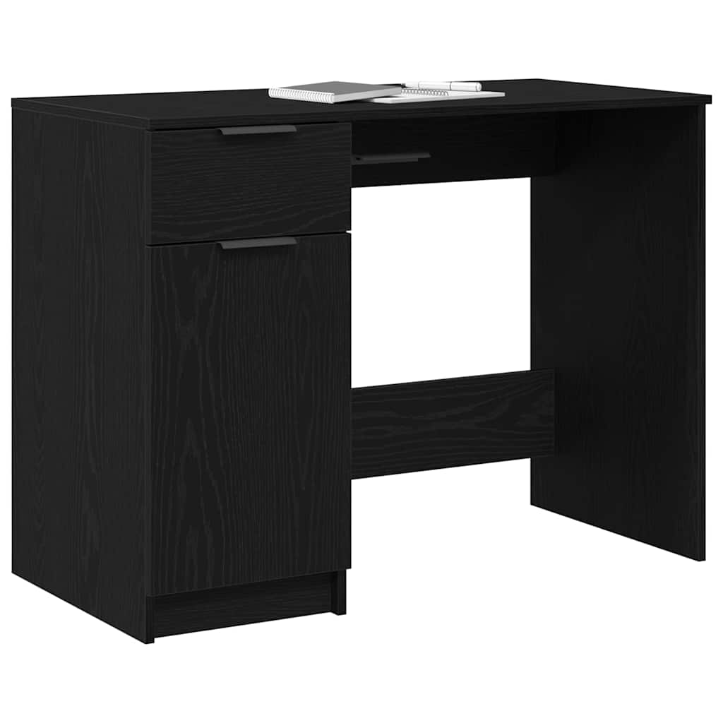 vidaXL Biurko Czarny Dąb 100 x 50 x 75 cm Materiał drewnopochodny