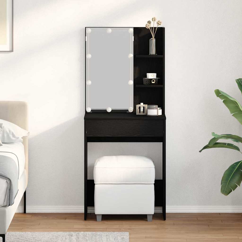 vidaXL Toaletka Czarny Dąb 60 x 40 x 140 cm Materiał drewnopochodny