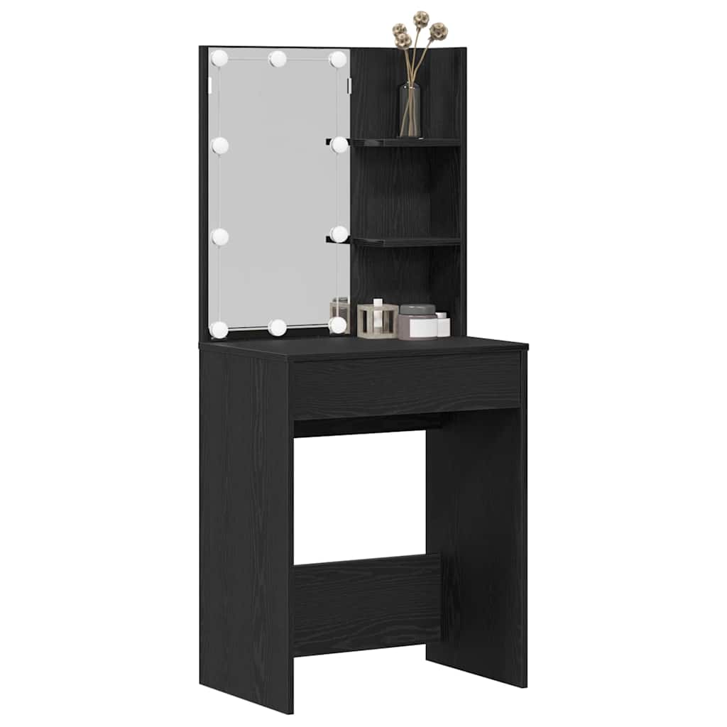 vidaXL Toaletka Czarny Dąb 60 x 40 x 140 cm Materiał drewnopochodny