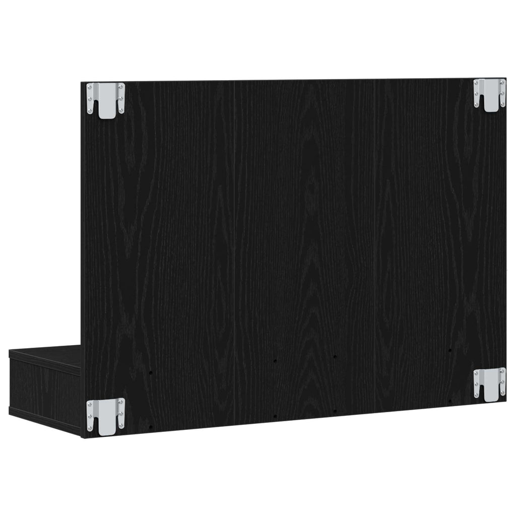 vidaXL Szafka z lustrem Ze LED Lights Czarny Dąb 90 x 31,5 x 62 cm