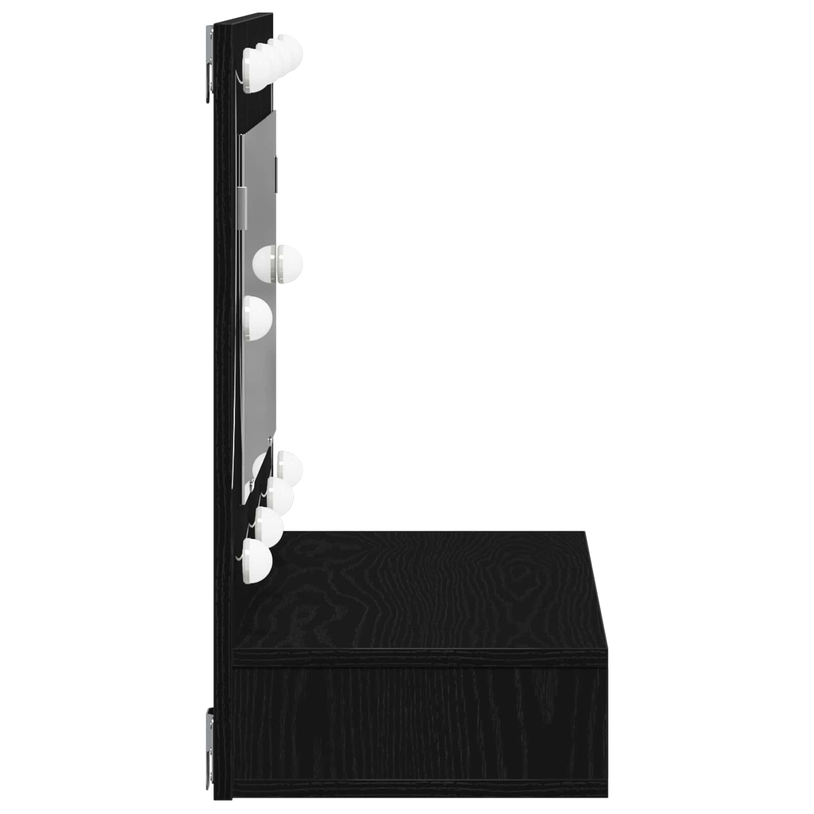 vidaXL Szafka z lustrem Ze LED Lights Czarny Dąb 90 x 31,5 x 62 cm