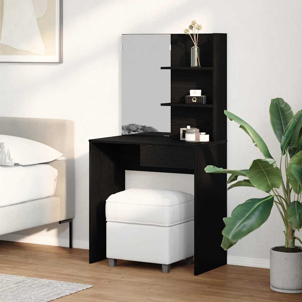 vidaXL Toaletka Czarny Dąb 74,5 x 40 x 141 cm Materiał drewnopochodny