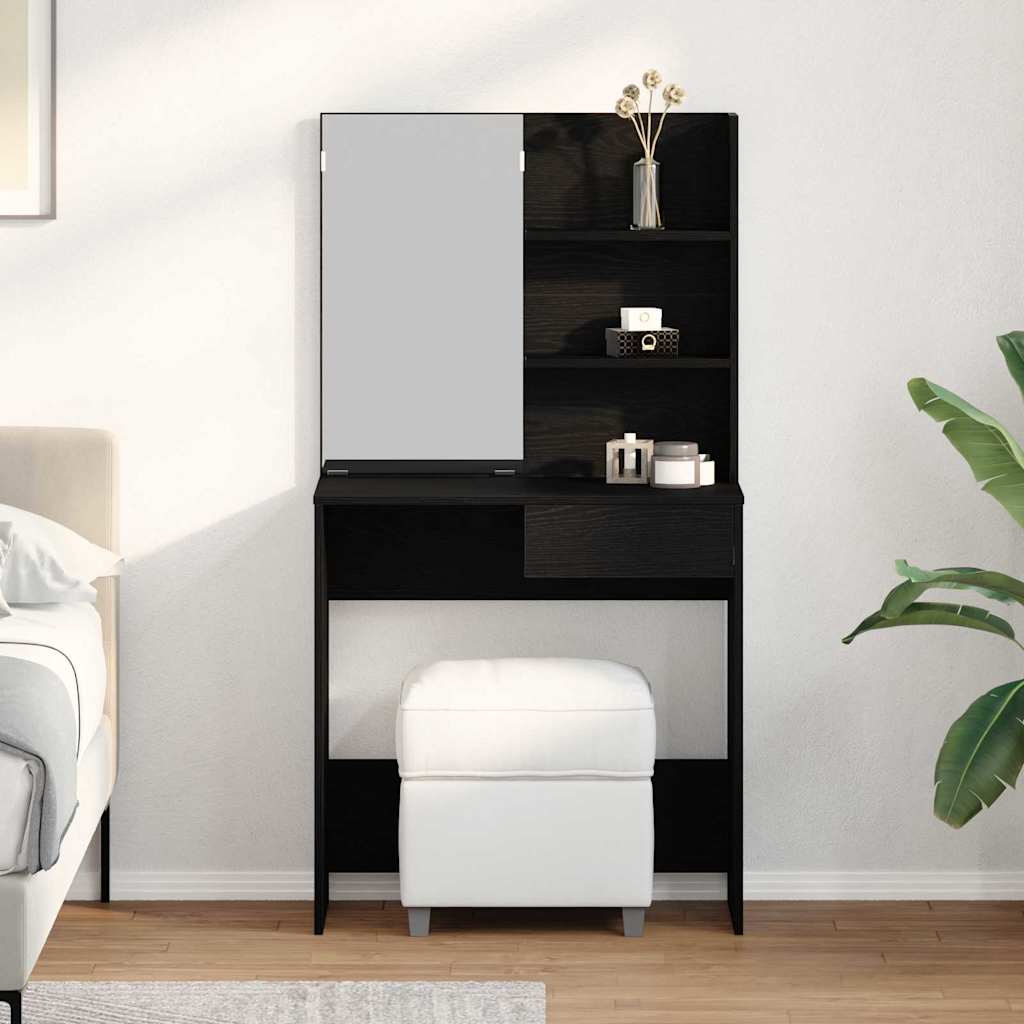 vidaXL Toaletka Czarny Dąb 74,5 x 40 x 141 cm Materiał drewnopochodny