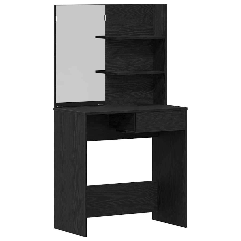 vidaXL Toaletka Czarny Dąb 74,5 x 40 x 141 cm Materiał drewnopochodny