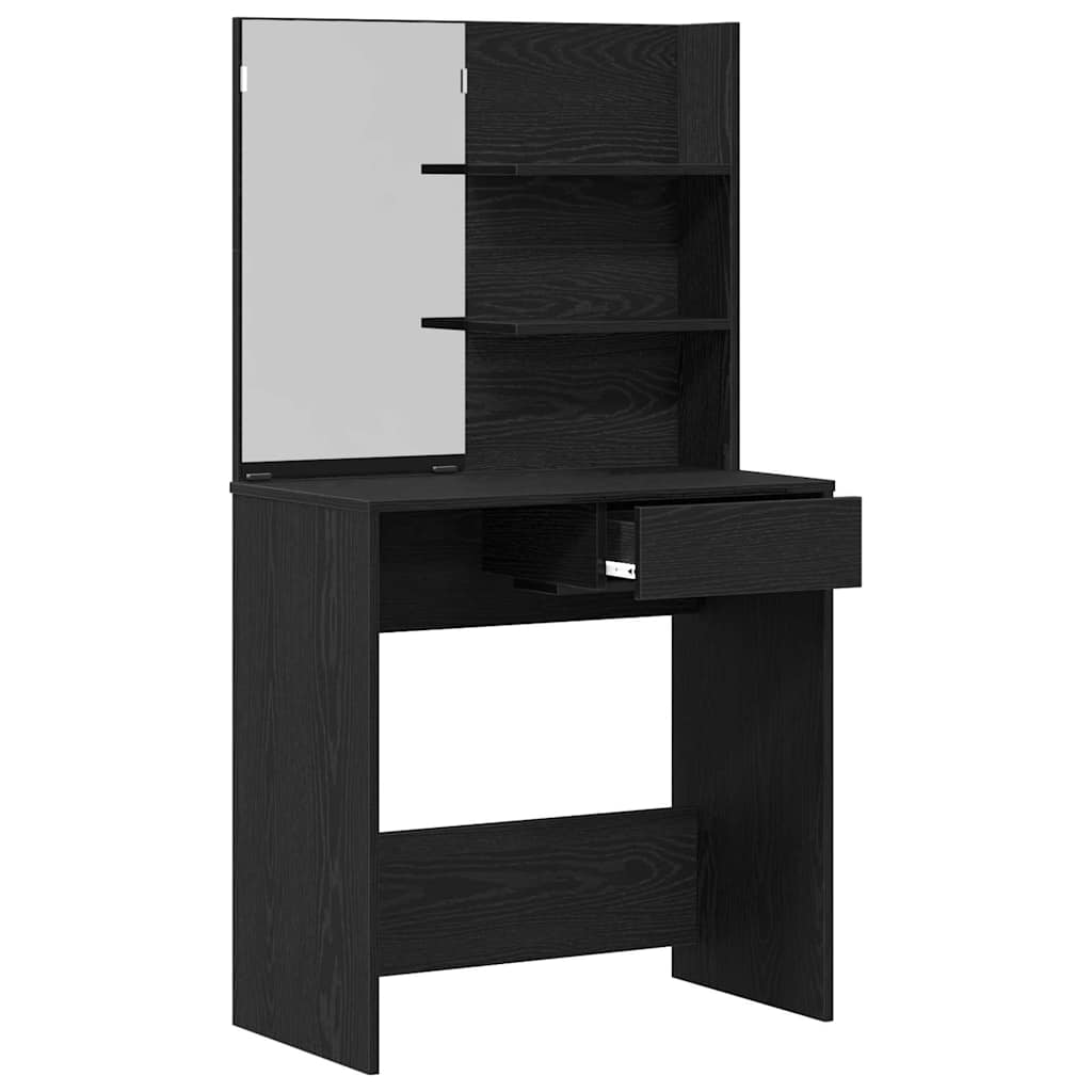 vidaXL Toaletka Czarny Dąb 74,5 x 40 x 141 cm Materiał drewnopochodny