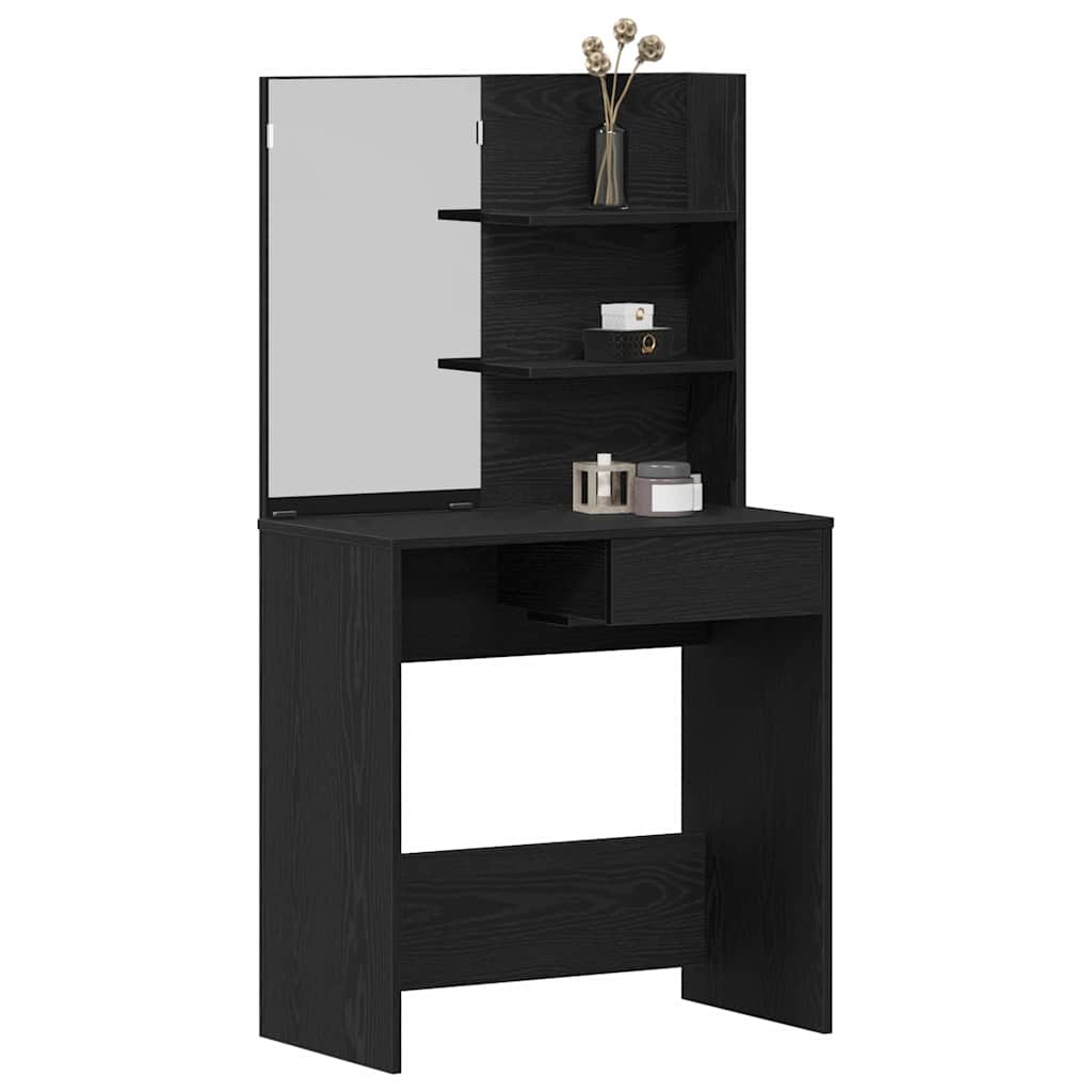 vidaXL Toaletka Czarny Dąb 74,5 x 40 x 141 cm Materiał drewnopochodny