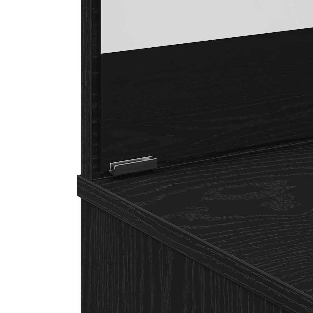 vidaXL Toaletka Czarny Dąb 86,5 x 35 x 136 cm Materiał drewnopochodny