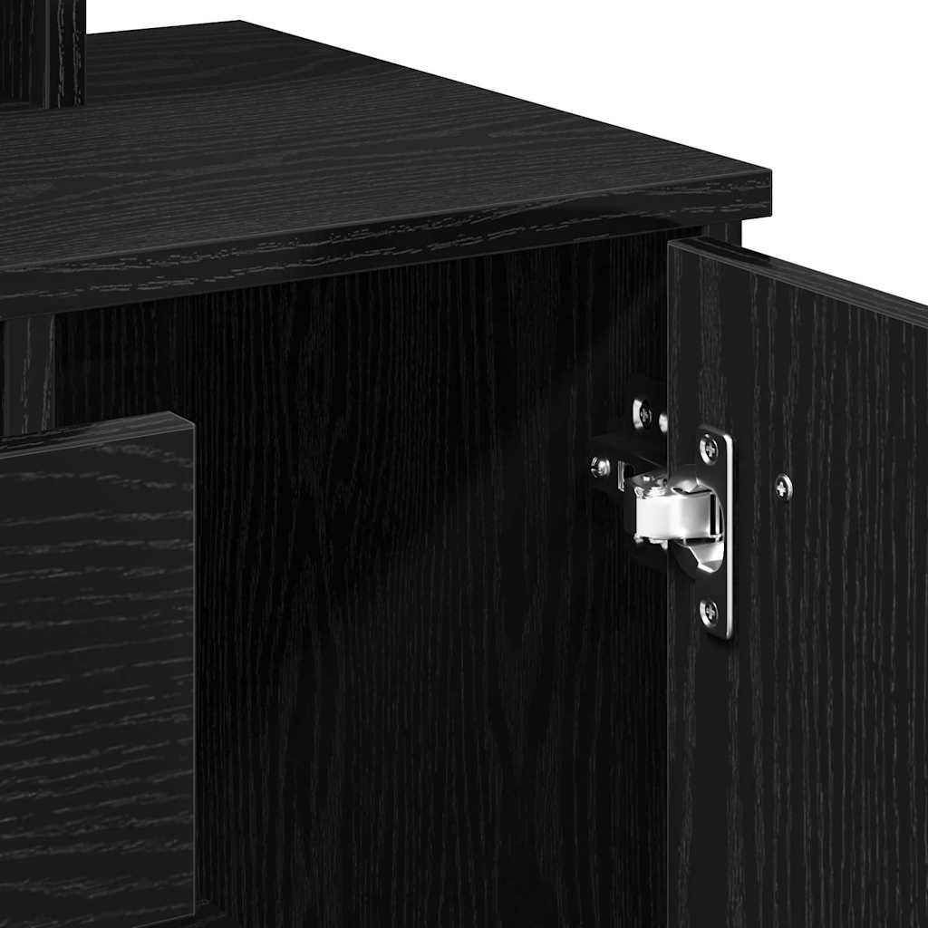 vidaXL Toaletka Czarny Dąb 86,5 x 35 x 136 cm Materiał drewnopochodny
