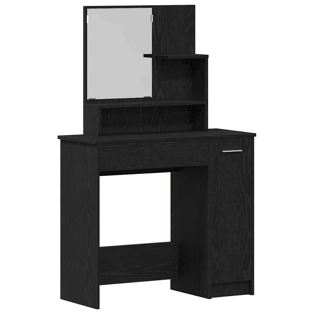 vidaXL Toaletka Czarny Dąb 86,5 x 35 x 136 cm Materiał drewnopochodny