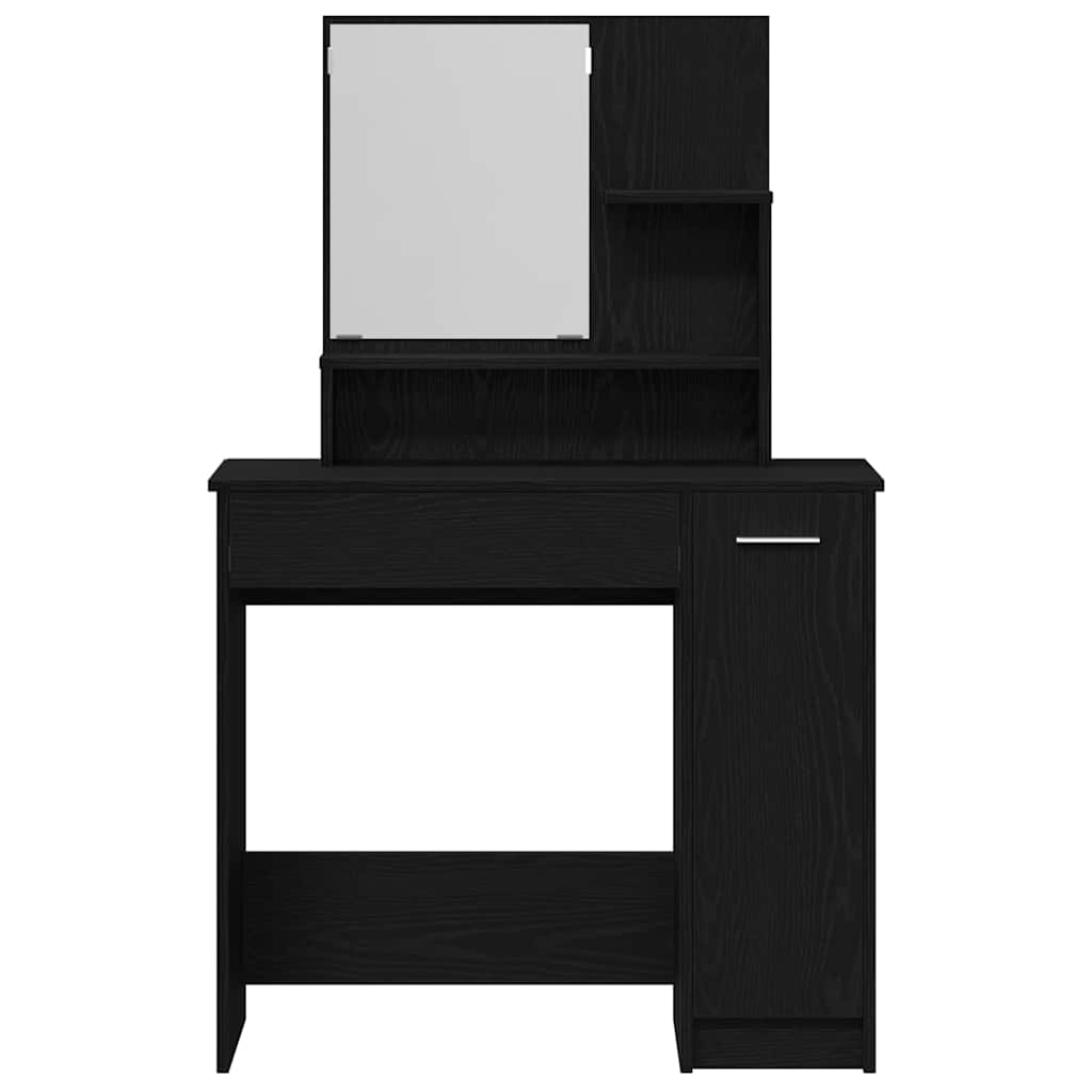 vidaXL Toaletka Czarny Dąb 86,5 x 35 x 136 cm Materiał drewnopochodny