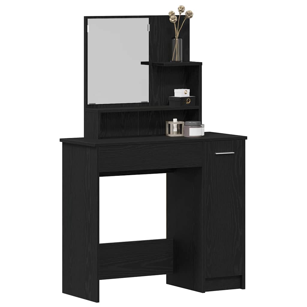 vidaXL Toaletka Czarny Dąb 86,5 x 35 x 136 cm Materiał drewnopochodny