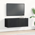 vidaXL Szafka pod telewizor 2 pcs Czarny Dąb 80 x 30 x 30 cm