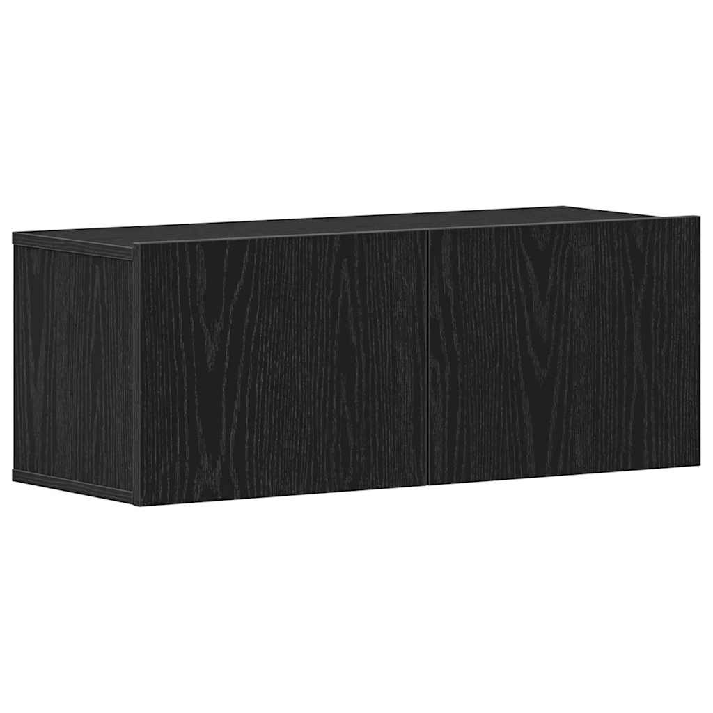 vidaXL Szafka pod telewizor 2 pcs Czarny Dąb 80 x 30 x 30 cm