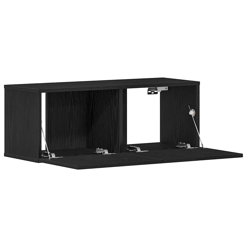 vidaXL Szafka pod telewizor 2 pcs Czarny Dąb 80 x 30 x 30 cm