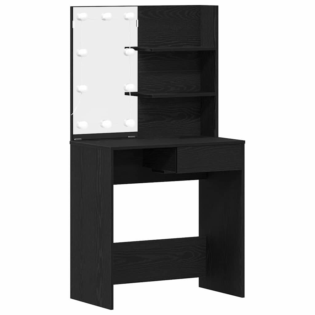 vidaXL Toaletka Czarny Dąb 74,5 x 40 x 141 cm Materiał drewnopochodny