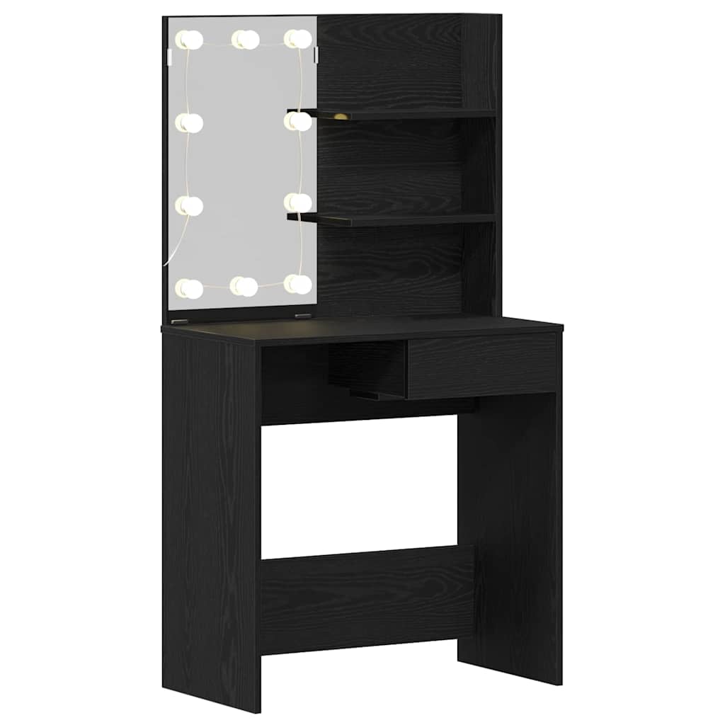 vidaXL Toaletka Czarny Dąb 74,5 x 40 x 141 cm Materiał drewnopochodny
