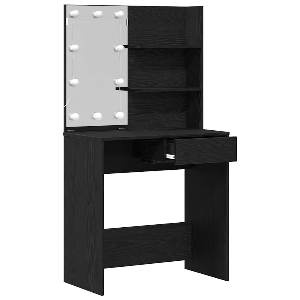 vidaXL Toaletka Czarny Dąb 74,5 x 40 x 141 cm Materiał drewnopochodny