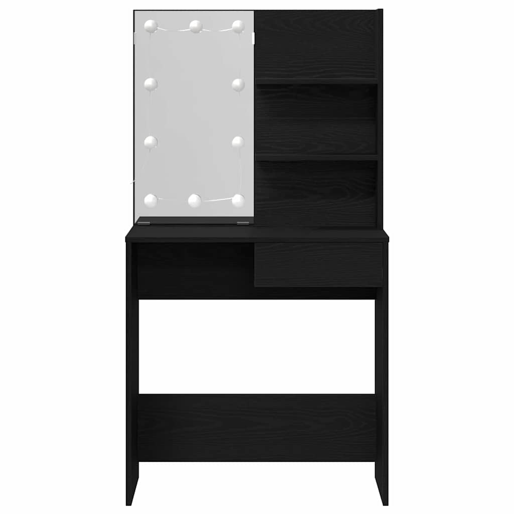 vidaXL Toaletka Czarny Dąb 74,5 x 40 x 141 cm Materiał drewnopochodny