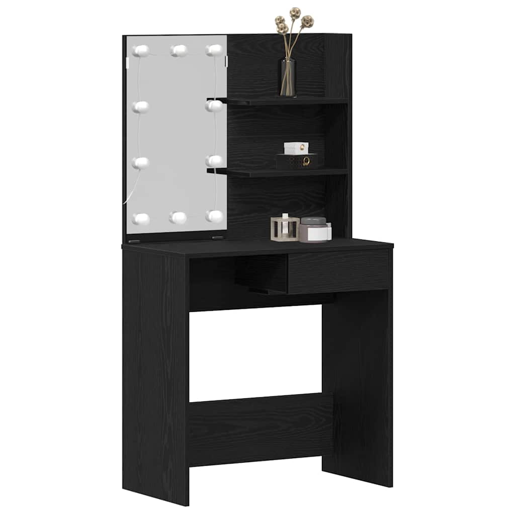 vidaXL Toaletka Czarny Dąb 74,5 x 40 x 141 cm Materiał drewnopochodny
