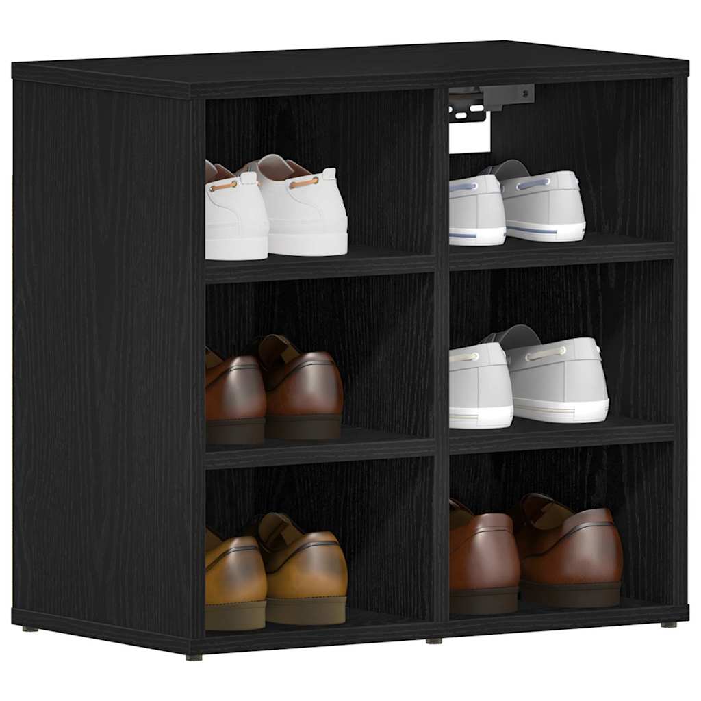 vidaXL Szafka na buty z półką Czarny Dąb 52 x 30 x 50,5 cm