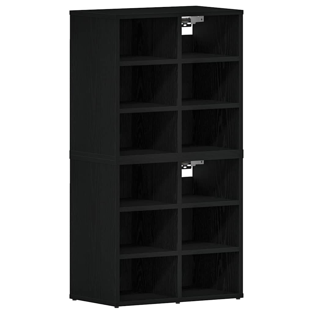 vidaXL Szafka na buty z półką 2 pcs Czarny Dąb 52 x 30 x 50,5 cm