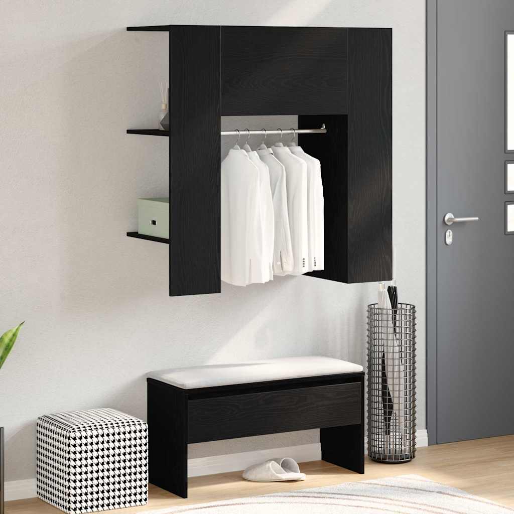 vidaXL Szafka do korytarza z półką Czarny Dąb 97,5 x 37 x 99 cm