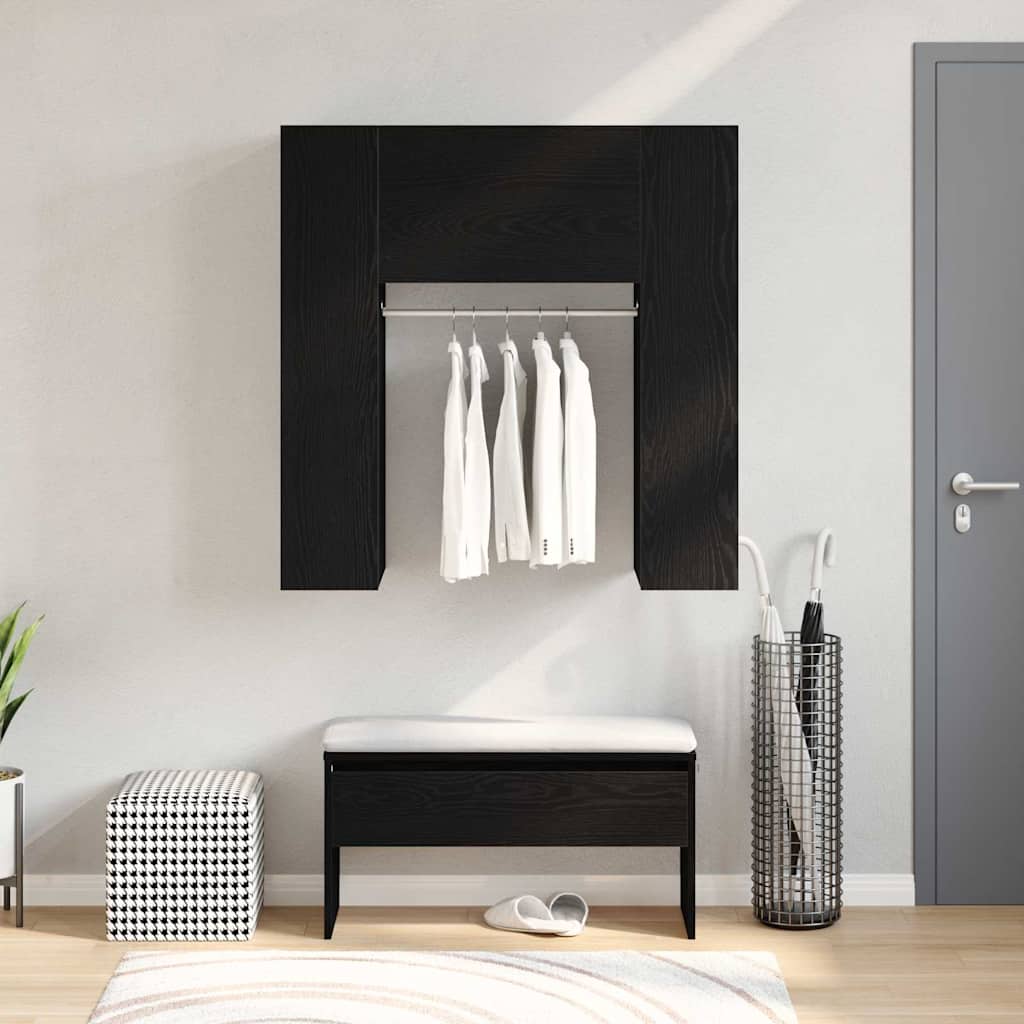 vidaXL Szafka do korytarza z półką Czarny Dąb 97,5 x 37 x 99 cm