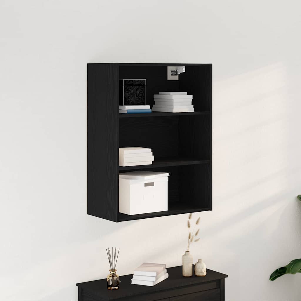 vidaXL Wisząca Szafka Ścienna Czarny Dąb 69,5 x 32,5 x 90 cm
