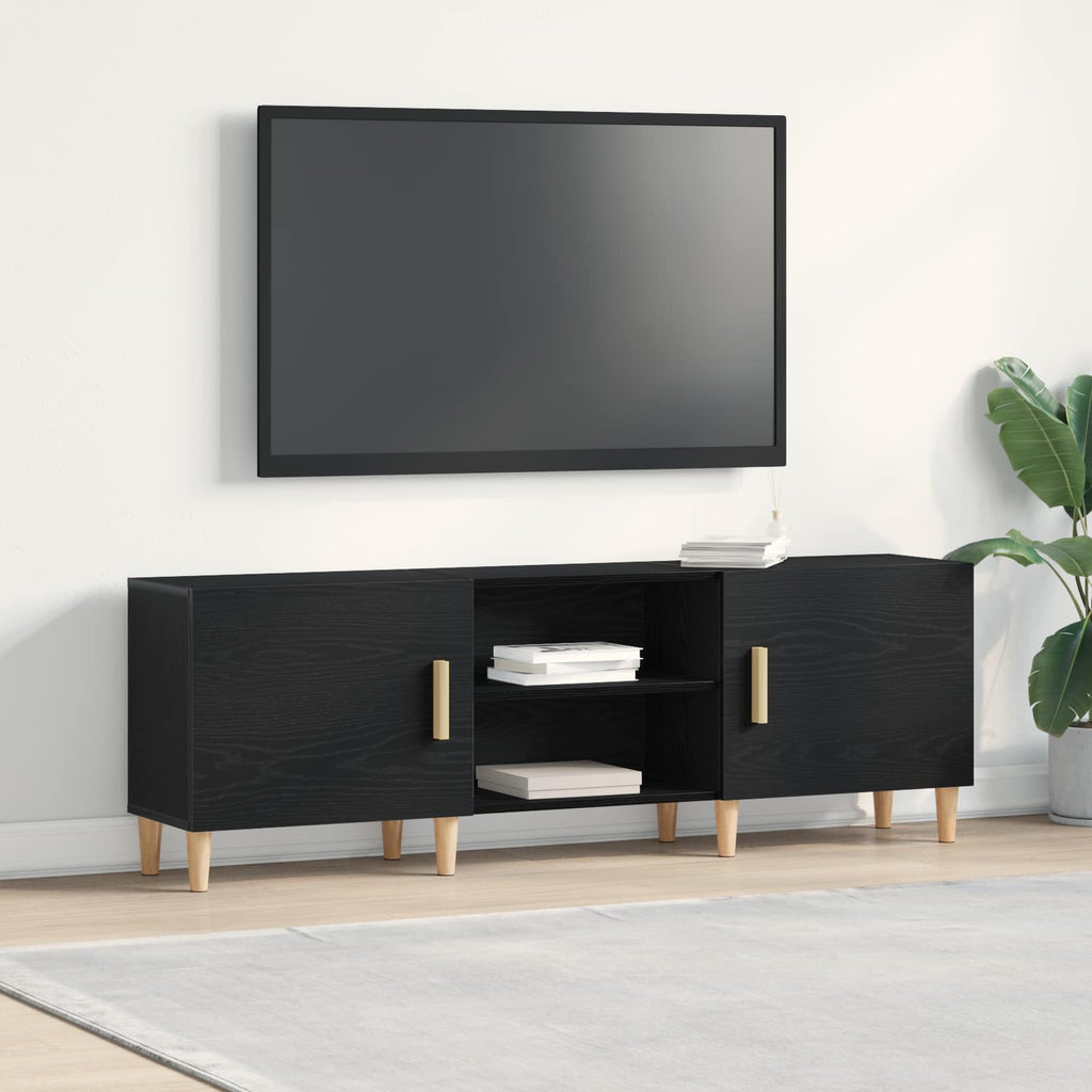 vidaXL Szafka pod telewizor Czarny Dąb 150 x 30 x 50 cm